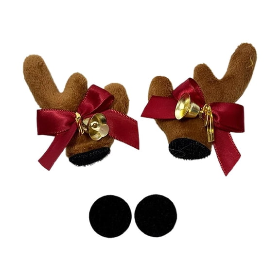 Christmas Motorcycle Helmet Accessories, Antlers with Ears Decoration, Universal Fit for Bike Helmets Snowboard, and