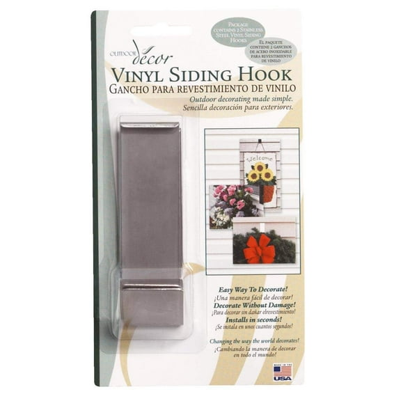 Christmas Mountain Vinyl Siding Hook for Outdoor Decorations - Adjustable S-Hook - 2 Pack