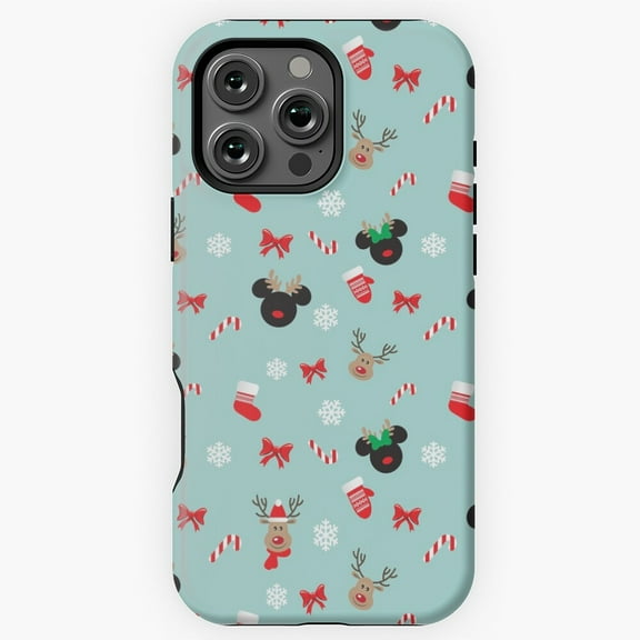 Christmas Mouse Ears Reindeer Phone Case for iPhone 11 12 13 14 15 16 17 Pro Max