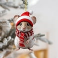 thumbnail image 1 of Christmas Mouse Flat Ornament - Festive Holiday Tree & Car Decoration, Durable Handcrafted Decor for Home, Unique Gift for Friends & Family, 1 of 4