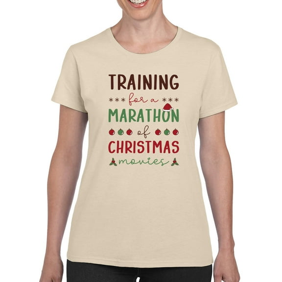 Christmas Movie Marathon. T-Shirt Women -Smartprints Designs, Female XX-Large