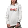 thumbnail image 1 of Christmas Movies Junkie, Retro or Vintage Television Art Merch Gift, White Hooded Sweatshirt or Hoodie, XL, 1 of 5