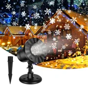 Christmas Moving Snowflakes Projector Lights, Dynamic Snowfall Pattern Outdoor/Indoor LED Projection Lamp IP65 Waterproof 180 Rotating Spotlight Projector for Holiday Xmas Halloween Party Decor