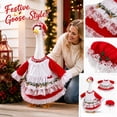thumbnail image 1 of Christmas Mrs. Claus Porch Goose Outfits, Lawn Goose Xmas Dress and Hat Costume for 19.6in H Goose Statue, Christmas Garden Holiday Decor, 1 of 4