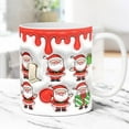 thumbnail image 1 of Christmas Mug under $5! CQCYD Christmas Themed Inflated Snowman Mug, Santa Press Puffy Design 11oz Coffee Cup, Ceramic Holiday Drinkware for Daily Use, 1 of 5