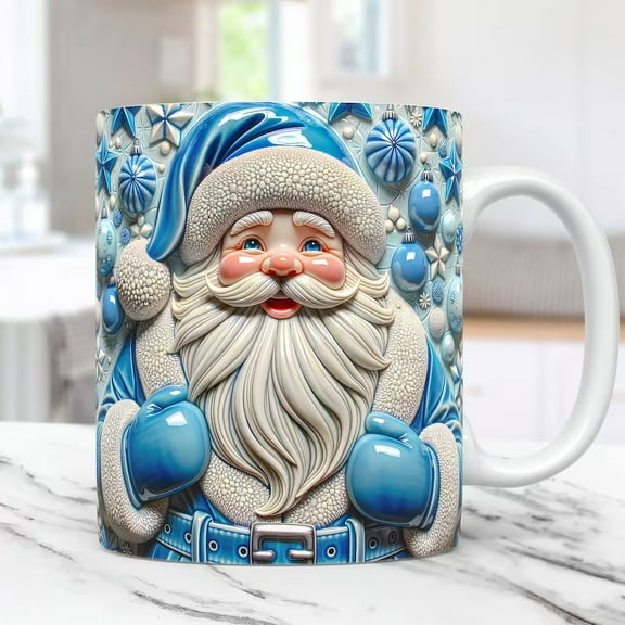 Christmas Mug under $5! CQCYD Christmas Themed Inflated Snowman Mug, Santa Press Puffy Design 11oz Coffee Cup, Ceramic Holiday Drinkware for Daily Use