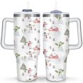 thumbnail image 1 of Christmas Mug Cup 40 Oz Tumbler with Handle and Straw, Double Wall Vacuum Large Reusable Stainless Steel Water Bottle Leak Proof Insulated Travel Mug Iced Coffee Cup Gift for Family Freiends, 1 of 3