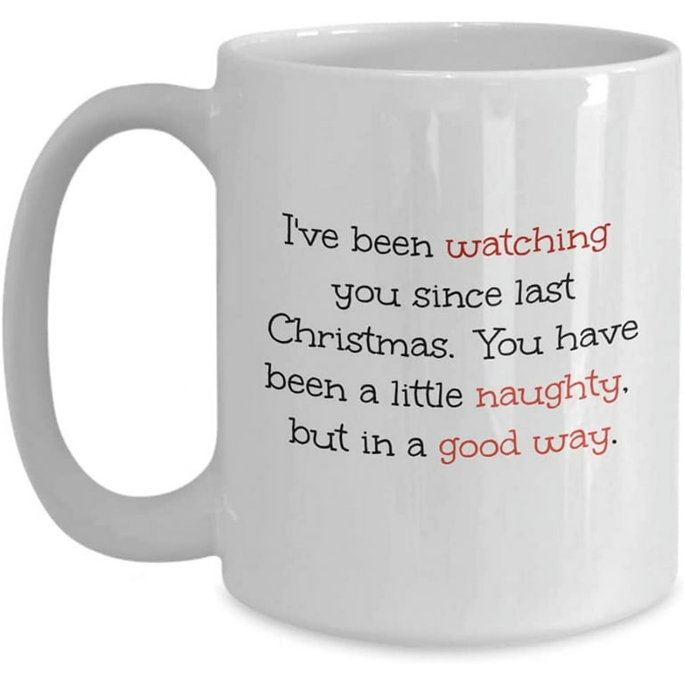 Christmas Mug, Naught in A Good Way Coffee Mug, Christmas Gifts for Girlfriend, Christmas Presents for Boyfriend, Funny Mug from Santa, Tea or Coffee