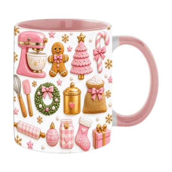 Christmas Mug for Hot Cocoa & Coffee - Holiday Ceramic Cup with Comfortable Grip, Home Office Christmas Drinkware, Gift Ready