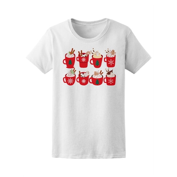 Christmas Mugs With Hot Cocoa T-Shirt Women -Image by Shutterstock, Female Large