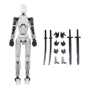 Christmas Multi-jointed Movable Robot Action Figure 3D Printed Mannequin Human Body Model for Desktop Decor Drawing Photography Props, White 6 Inch