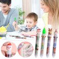 thumbnail image 1 of Christmas Multicolor Ballpoint Pen, Cute Cartoon Snowman Reindeer Christmas Tree Santa Claus Christmas 10 Color Ballpoint Pen Multicolor Pen Press Pen Stationery 6.3 Inch, 1 of 5