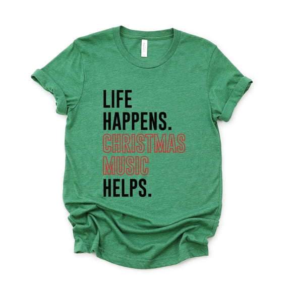Christmas Music Helps - Women's Short Sleeve Graphic T-Shirt