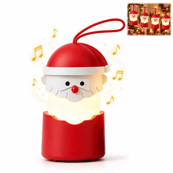 Christmas Musical Lantern, Colorful LED Christmas Atmosphere Lamp with Music, Holiday Decorative Light for Christmas Party Home Room Tree Decor