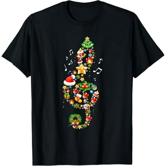 Christmas Musical Note Music Lover Teacher Sing Carols Xmas T-Shirt
