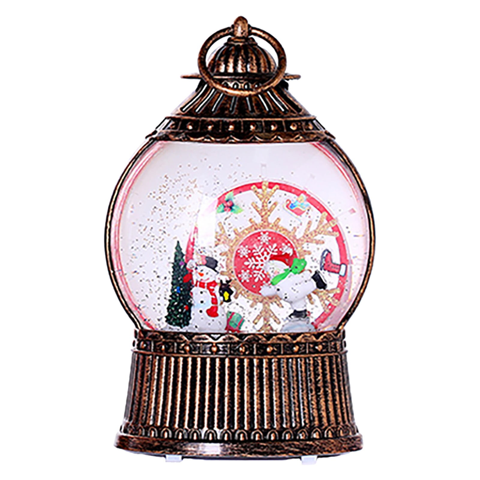 Christmas Musical Snow Globe Plug In & Battery Operated Lamp Lighted