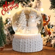 Christmas Musical Snow Globe with Snowman,LED Lights & Music   Festive Water Globe with Knitted Base,Home Decor & Holiday Gifting,Christmas Tabletop Decor