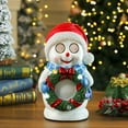 thumbnail image 1 of Christmas Musical Snowman Box Resin Figurine - Christmas Decor 2-in-1 USB/Battery Light-Up Resin Snowman Claus Music Box Rotating Figurine - Home Office Table Decor - Xmas Gift for Kids Women Men, 1 of 8