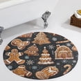 thumbnail image 1 of Christmas My Favorite Gingerbread Cookies Round Carpet Circle Rug Outdoor Patio Area Rug Washable Large Area Rugs Hallway Room Decor Fitness Mats, 1 of 8