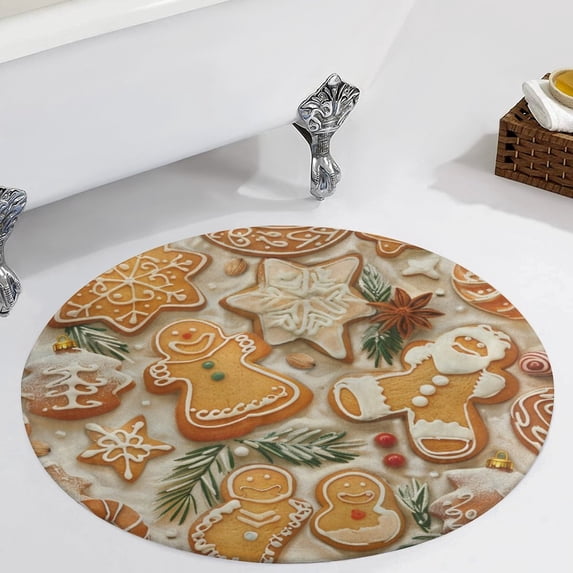 Christmas My Favorite Gingerbread Cookies Round Carpet Circle Rug Outdoor Patio Area Rug Washable Large Area Rugs Hallway Room Decor Fitness Mats