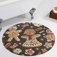 thumbnail image 1 of Christmas My Favorite Gingerbread Cookies Round Carpet Circle Rug Outdoor Patio Area Rug Washable Large Area Rugs Hallway Room Decor Fitness Mats, 1 of 8