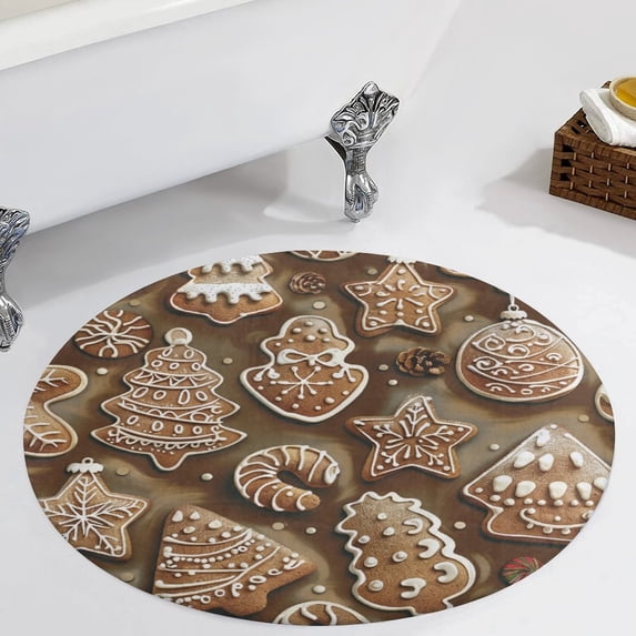 Christmas My Favorite Gingerbread Cookies Round Carpet Circle Rug Outdoor Patio Area Rug Washable Large Area Rugs Hallway Room Decor Fitness Mats