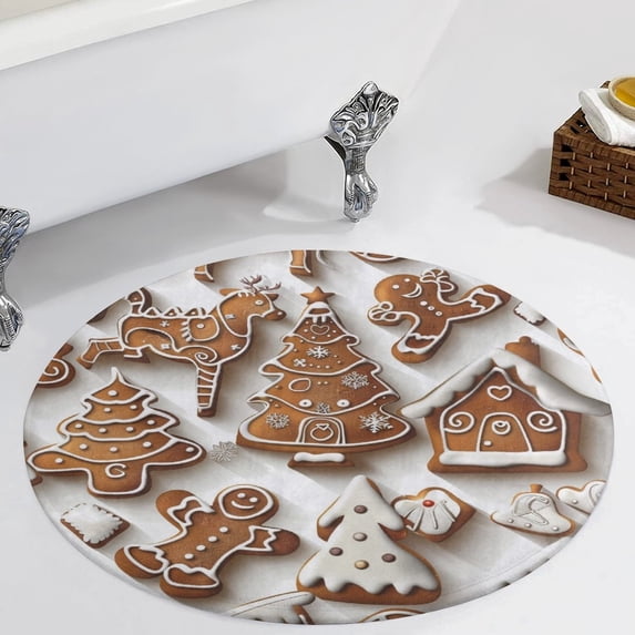 Christmas My Favorite Gingerbread Cookies Round Carpet Circle Rug Outdoor Patio Area Rug Washable Large Area Rugs Hallway Room Decor Fitness Mats