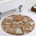 thumbnail image 1 of Christmas My Favorite Gingerbread Cookies Round Carpet Circle Rug Outdoor Patio Area Rug Washable Large Area Rugs Hallway Room Decor Fitness Mats, 1 of 8
