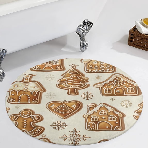 Christmas My Favorite Gingerbread Cookies Round Carpet Circle Rug Outdoor Patio Area Rug Washable Large Area Rugs Hallway Room Decor Fitness Mats