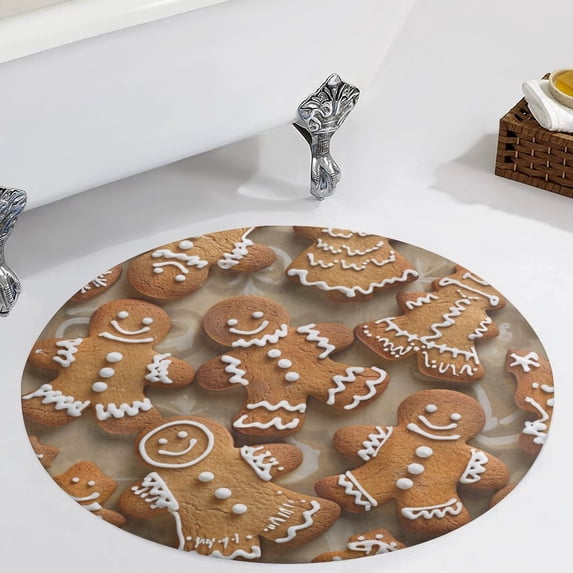 Christmas My Favorite Gingerbread Cookies Round Carpet Circle Rug Outdoor Patio Area Rug Washable Large Area Rugs Hallway Room Decor Fitness Mats