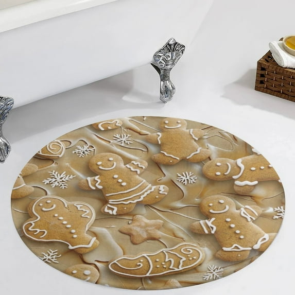 Christmas My Favorite Gingerbread Cookies Round Carpet Circle Rug Outdoor Patio Area Rug Washable Large Area Rugs Hallway Room Decor Fitness Mats