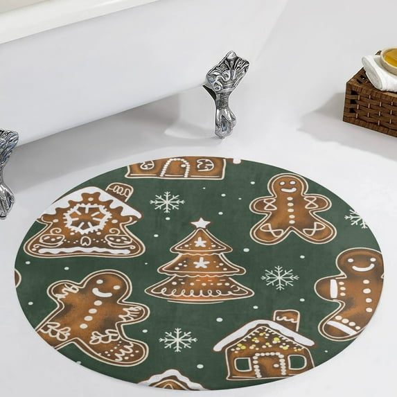 Christmas My Favorite Gingerbread Cookies Round Carpet Circle Rug Outdoor Patio Area Rug Washable Large Area Rugs Hallway Room Decor Fitness Mats