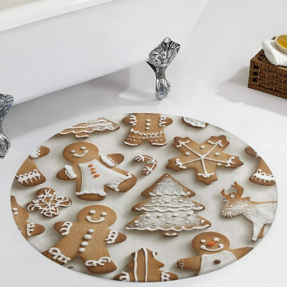 Christmas My Favorite Gingerbread Cookies Round Carpet Circle Rug Outdoor Patio Area Rug Washable Large Area Rugs Hallway Room Decor Fitness Mats