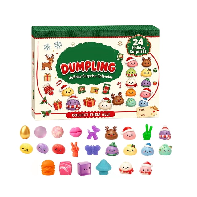Christmas Mystery Advent Calendar 2026, 24 Surprise Kawaii Dumpling ...
