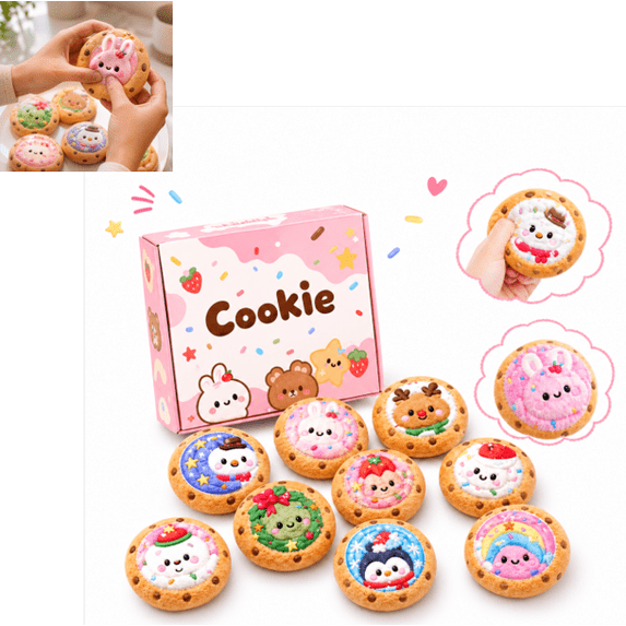 Myestery Box Christmas Mystery Frosted Cookie Squishy Blind Box, Sprinkle Decor ...