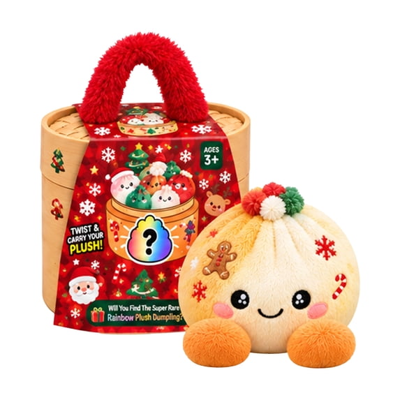 Christmas Mystery Plush Dumpling Blind Box Cute Holiday Stuffed Animal Surprise Toy Kawaii Collectibles Santa Snowman Stocking Stuffer