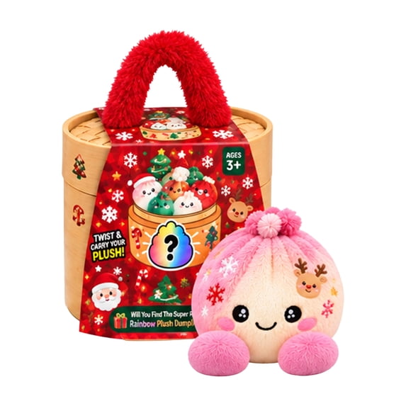 Christmas Mystery Plush Dumpling Blind Box Cute Holiday Stuffed Animal Surprise Toy Kawaii Collectibles Santa Snowman Stocking Stuffer