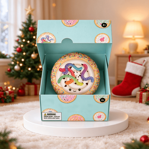 Christmas Mystery Sprinkle Cookies Plush Fidget Toy Blind Box, Plush Wrapped Cookie Squishy, Kawaii Dessert Stress Relief Toy, The Child's Favorite Holiday Stocking Stuffer & Party Favor