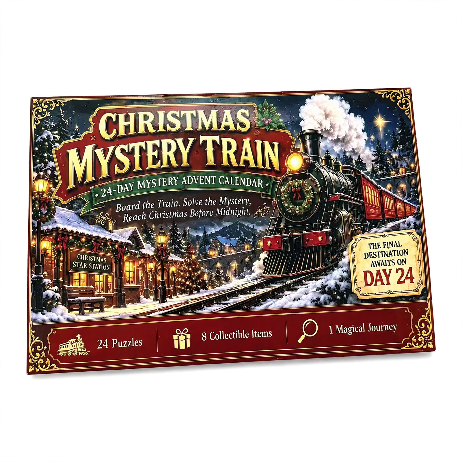 Christmas Mystery Train Theme Holiday Advent Calendar 2026, 24 Pcs ...