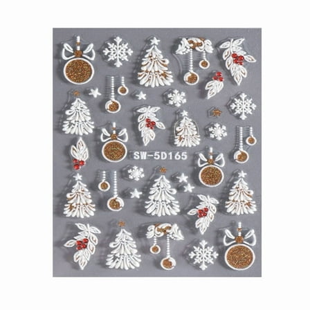 Christmas Nail Decals Snowflakes Nails Art Stickers Elk Manicure Stickers Self-Adhesive Nail Sticker for Women Girls