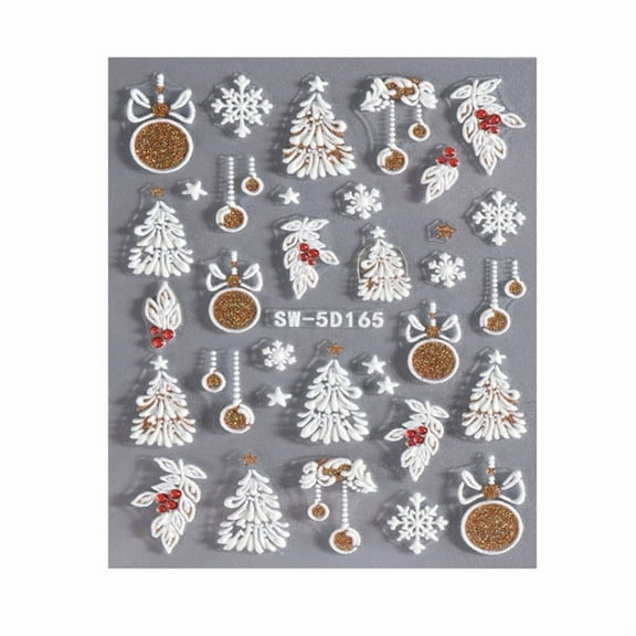 Christmas Nail Decals Snowflakes Nails Art Stickers Elk Manicure Stickers Self-Adhesive Nail Sticker for Women Girls
