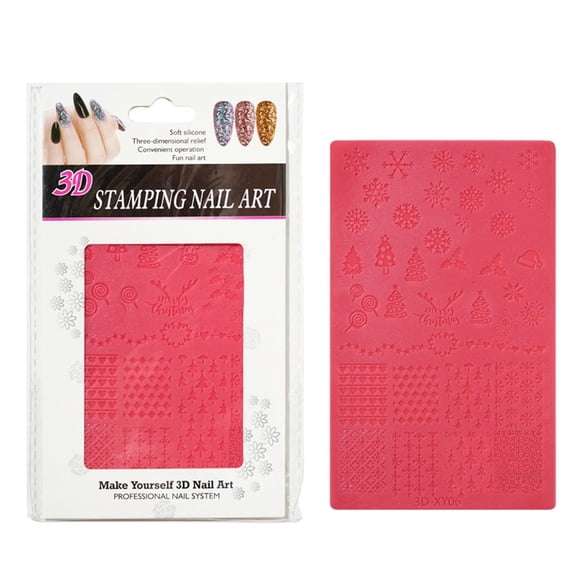 Nail Tools Christmas Nail Silicone Printing Template 3D Snowflake Pattern Handmade Sculpture Stamping Tool for Stunning