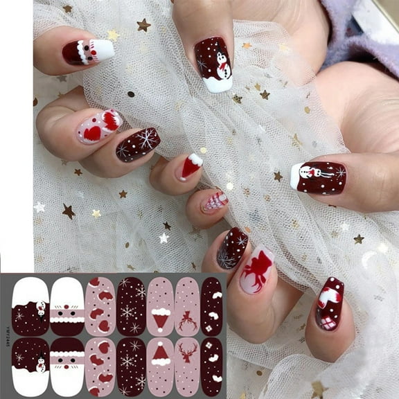 Christmas Nail Stickers Manicure Accessories Fashion Decorations for