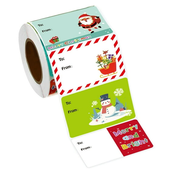 Christmas Name Tags Stickers, 2x1.5 inch Personalized Christmas Stickers, Christmas Stickers for Envelopes, 500Pcs, for Christmas Festive Crafts