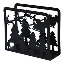 Christmas Napkin Holder Napkin Stand Xmas Tree Tissue Dispenser, Tabletop Paper Napkin Organizer for Home Hotel Bar Restaurant, Metal Reindeer Cut-Out Design
