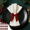 thumbnail image 1 of Christmas Napkin Rings Set of 12 Red and Green Bow Napkin Holders for Holiday Table Setting Formal Dinner Party Decorations Festive cloth Napkin Accessories, 1 of 7