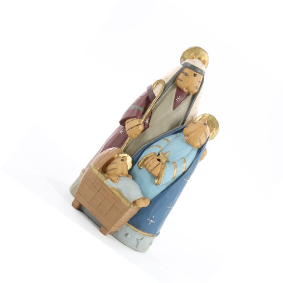 Christmas Nativity Decorative Figurine Statues Ornament Resin Holy Family Sculptures with Hook for Wall Decorations
