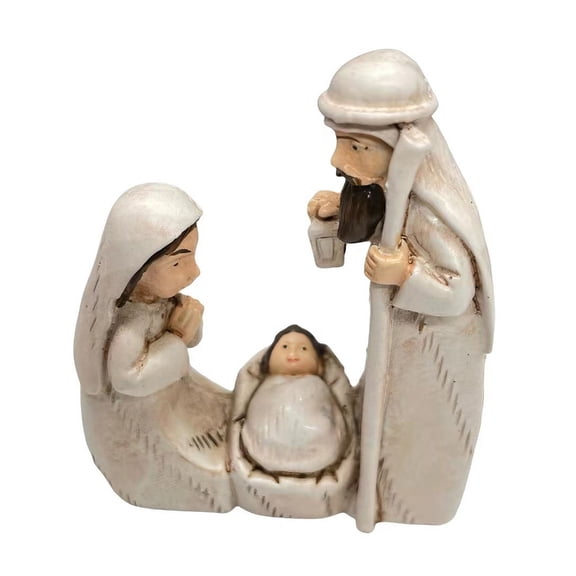 Christmas Nativity Figurine Holy Family Resin Statue Table Centerpiece Decor
