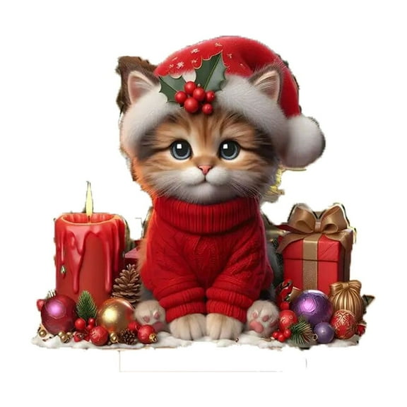 Christmas Nativity Figurine Set, Cat Nativity Scene Desktop Decor, Holiday Nativity Stable with Adorable Cat Figures, Festive Tabletop Decoration for Home Office Christmas Display