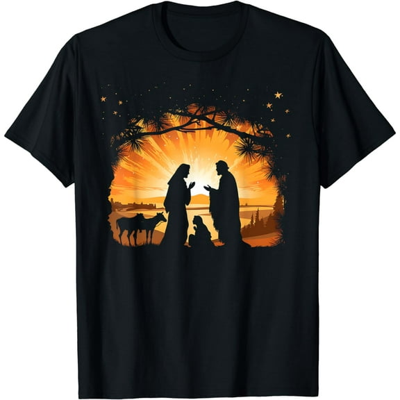 Christmas Nativity Jesus Christian Bible Men Women T-Shirt